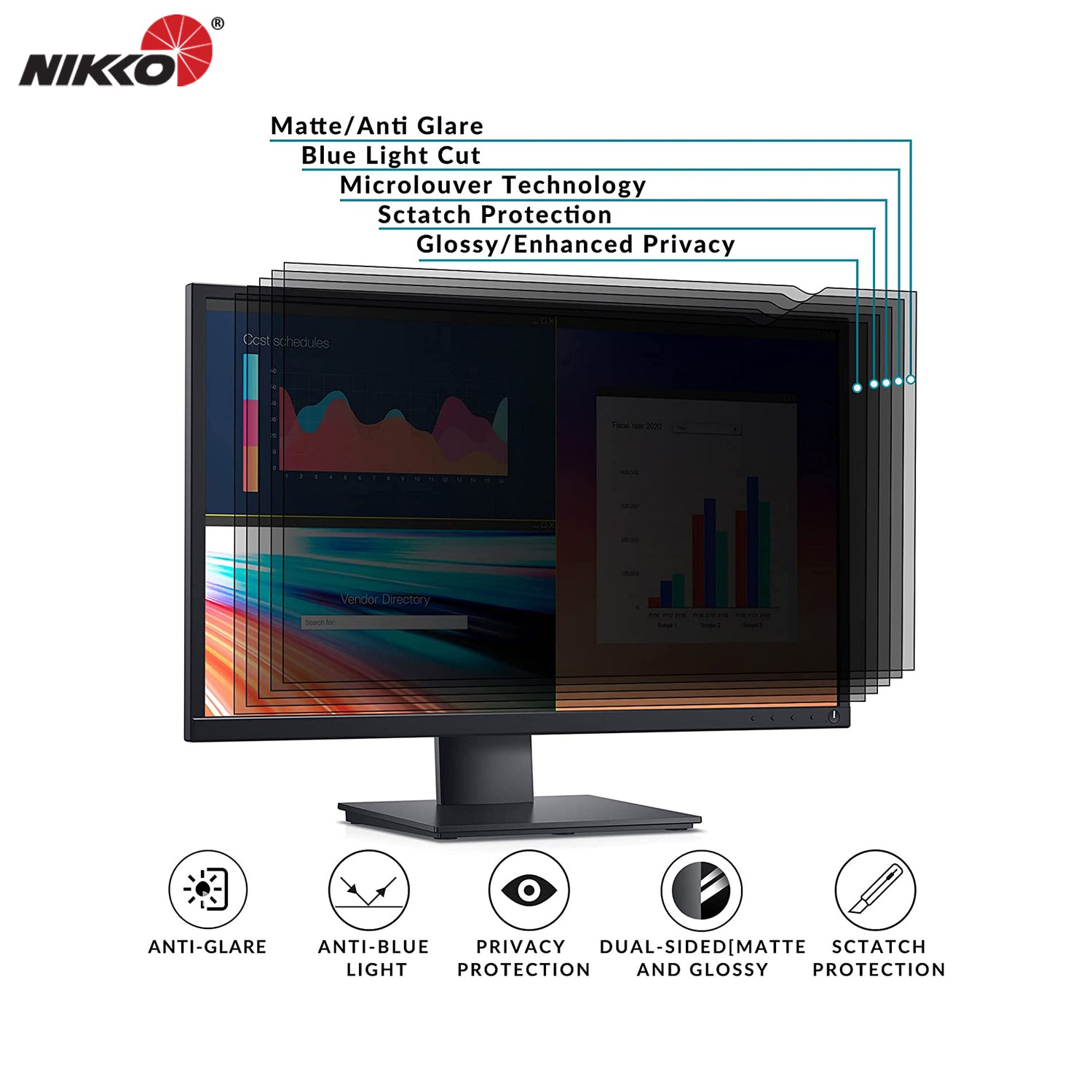 Display Privacy Screen Monitor Privacy Screen - 24 INCH – Nikkotech