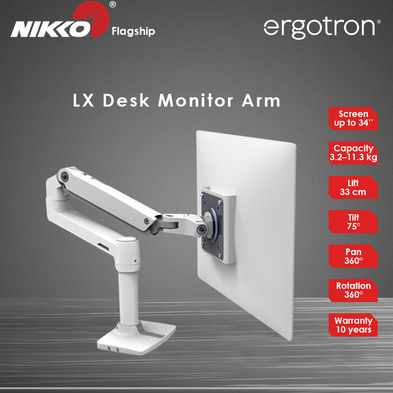 Unity Elgotron Ergotron LX Desk Monitor Arm Desk Mount LCD Arm – Nikkotech